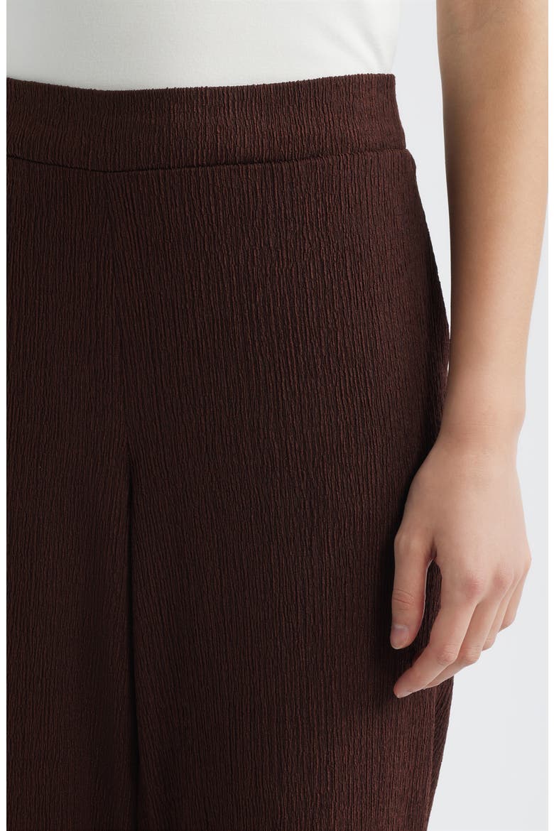 Crinkle Ankle Wide Leg Pants, Alternate, color, DARK CHOCOLATE