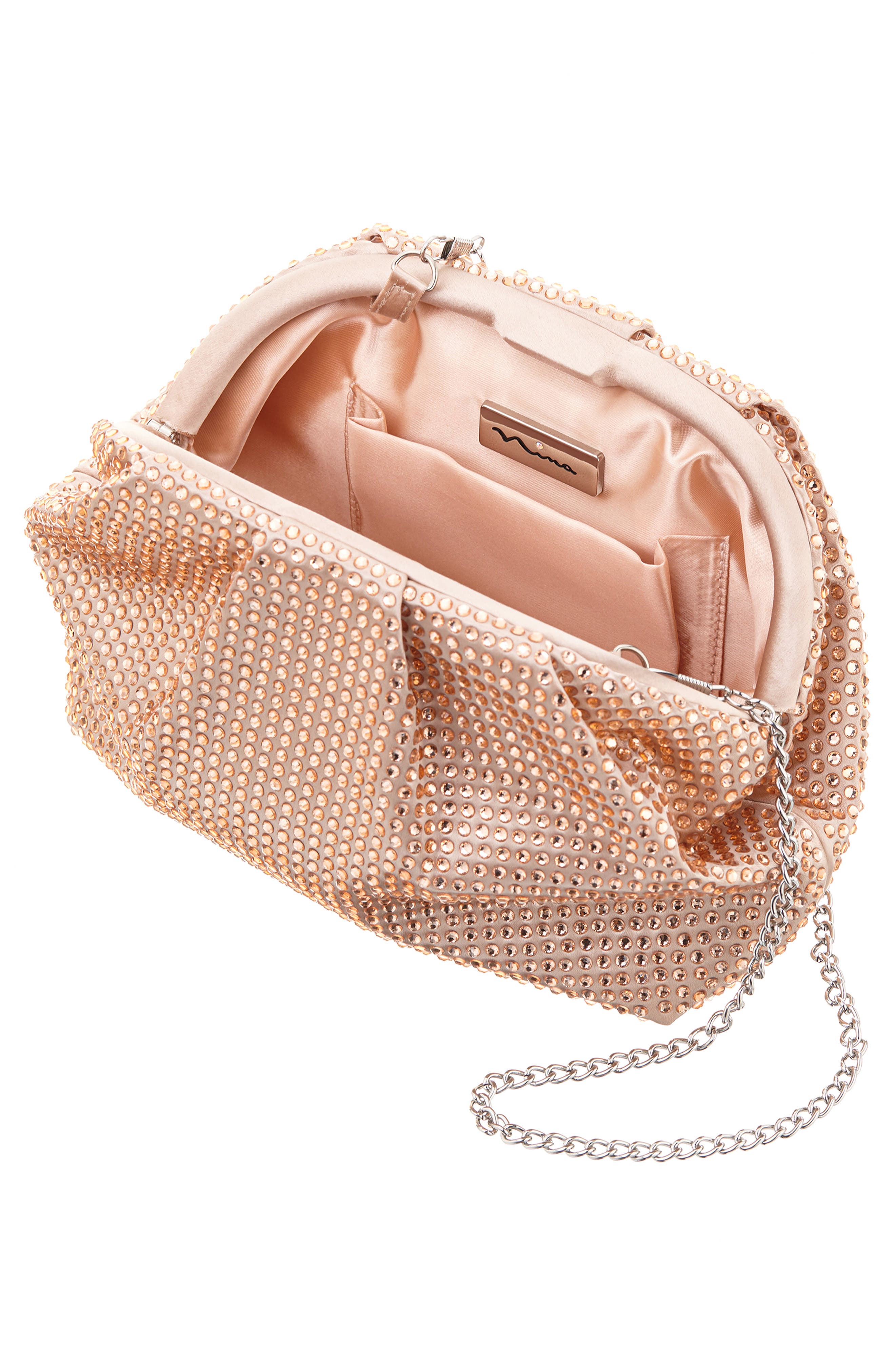 Crystal Frame Satchel, Alternate, color, PEARL ROSE