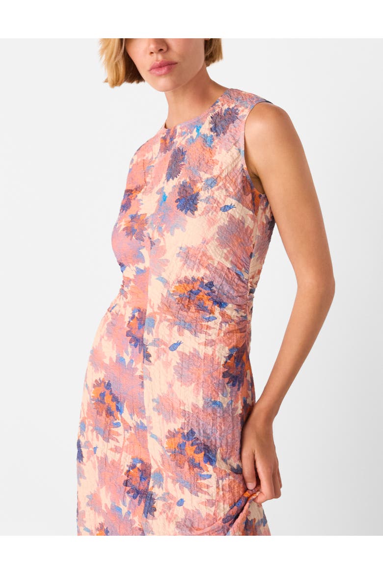 Sleeveless Floral Textured Midi Dress, Alternate, color, Pink/Multi