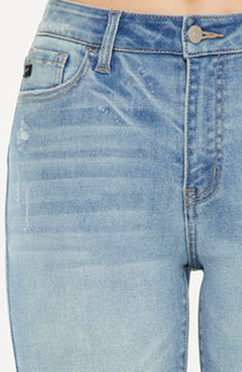 Kancan Lenny Essentials High Rise Cropped Jeans In Black