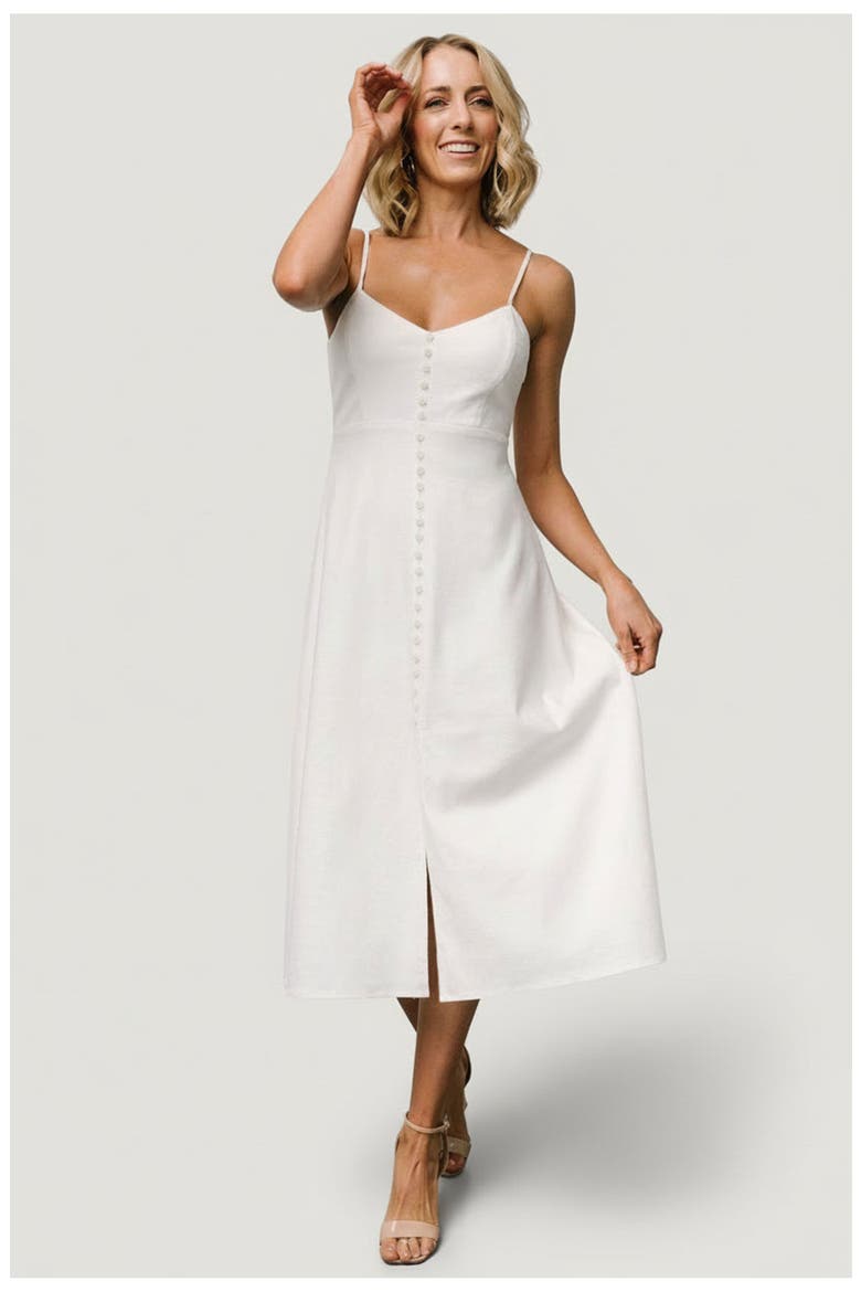 Laya Button Front Dress, Main, color, Ivory