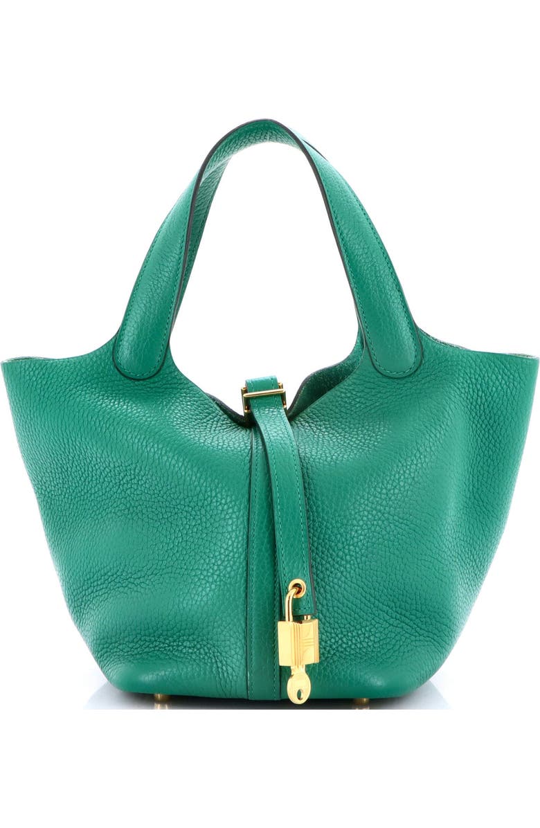 Pre-Owned Hermes Picotin Lock Bag Clemence PM, Main, color, Vert Vertigo