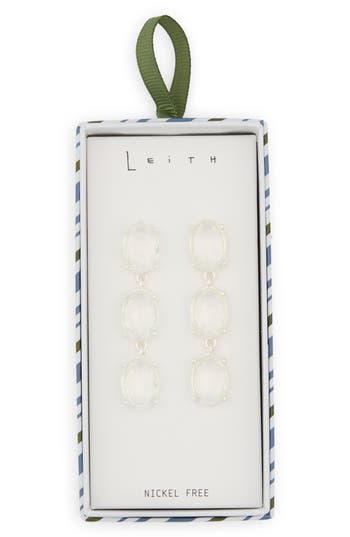 Leith Triple Drop Earrings In White