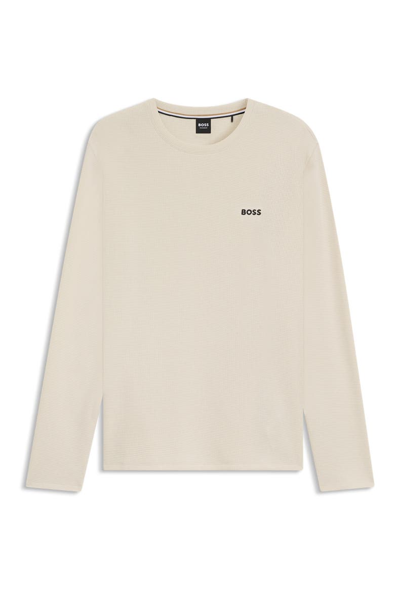 Waffle Knit Long Sleeve Lounge T-Shirt, Alternate, color, IVORY