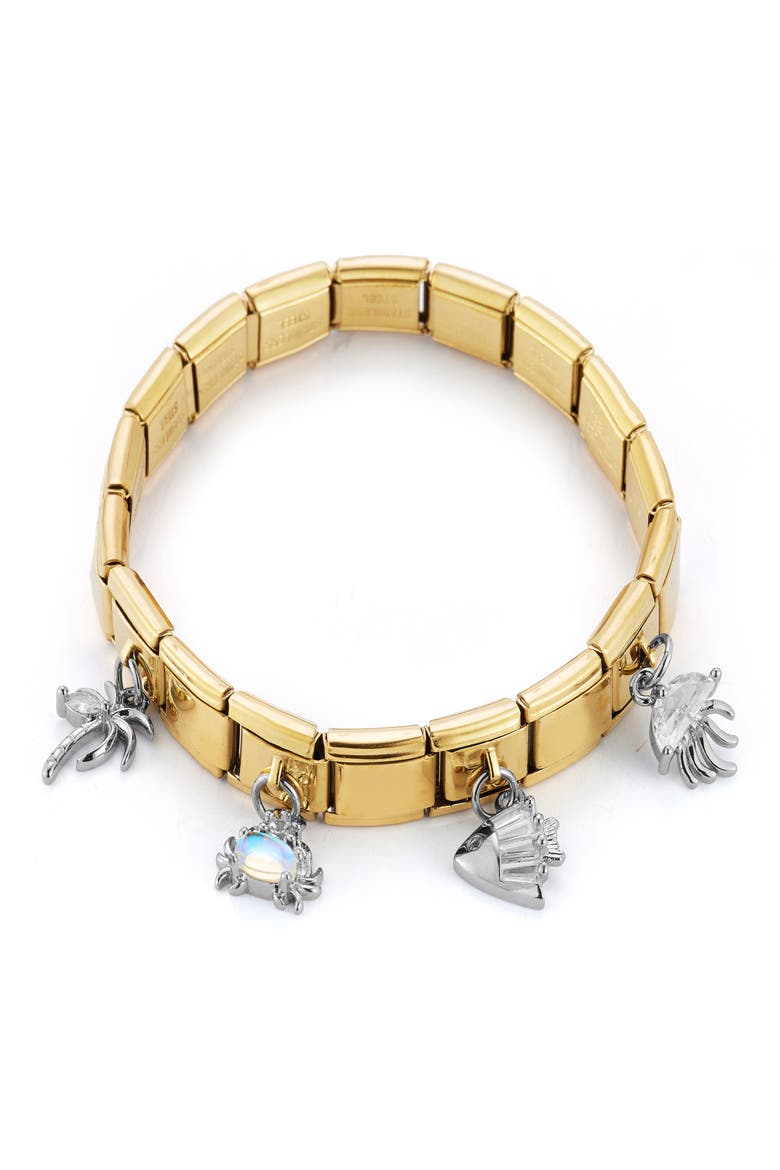 Cubic Zirconia Charm Bracelet, Main, color, GOLD