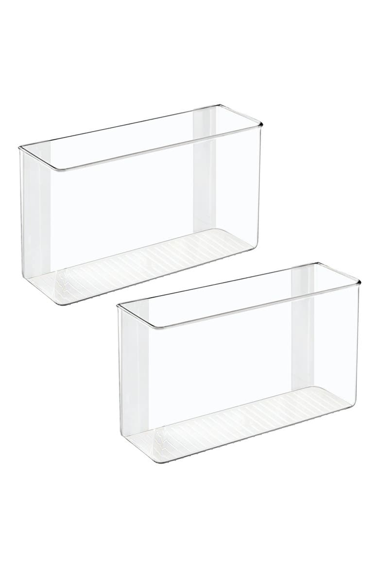 Adhesive Organizer Bin for Kitchen - Set of 2 - Clear, Main, color, Clear