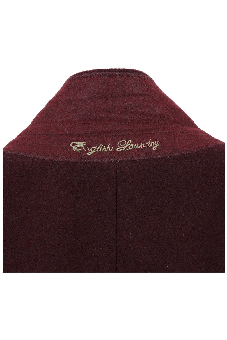 Wool Blend 3-Button 3/4 Length Top Coat, Alternate, color, BURGUNDY