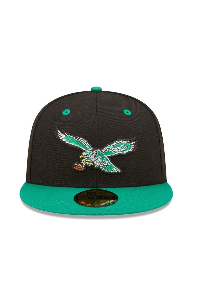 New Era Men's New Era Black/ Philadelphia Eagles Flipside 2Tone 59FIFTY Fitted Hat, Alternate, color, Black