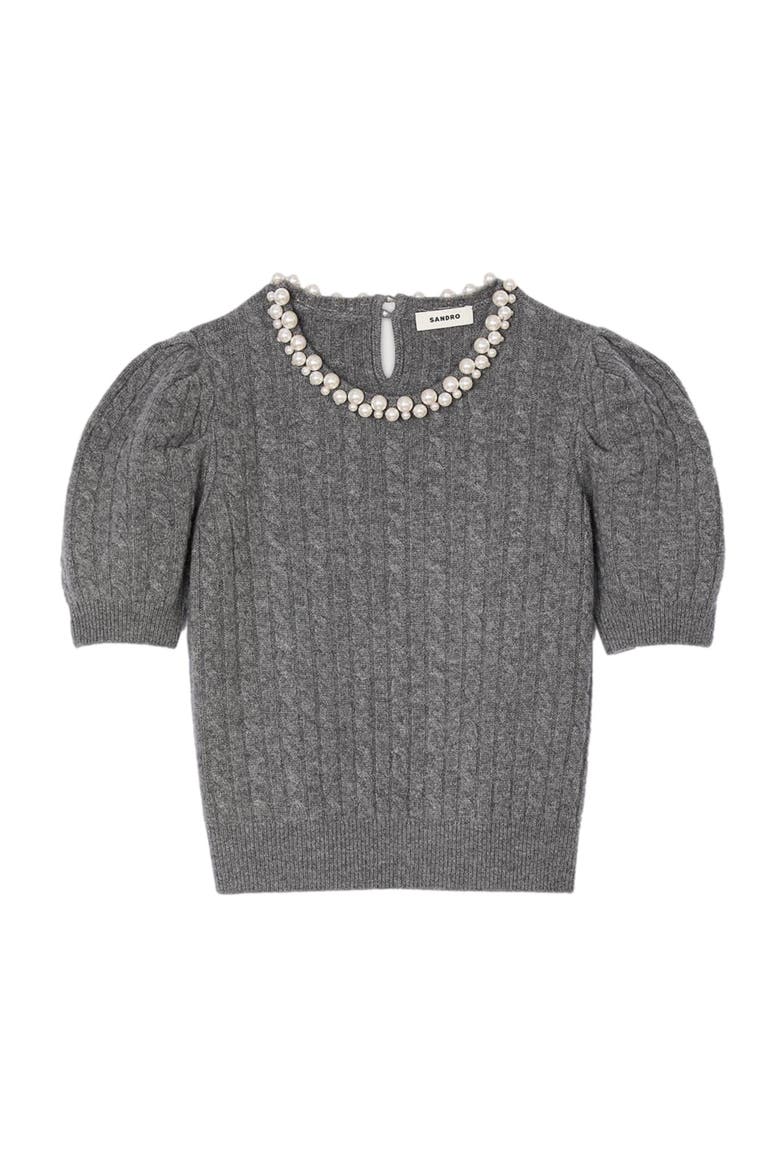 Cable knit sweater, Alternate, color, Grey