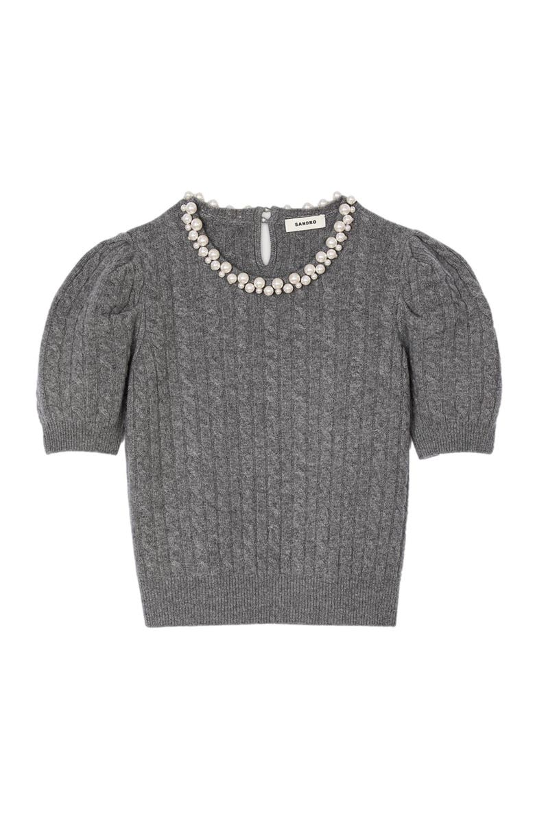 SANDRO Cable knit sweater, Alternate, color, 
