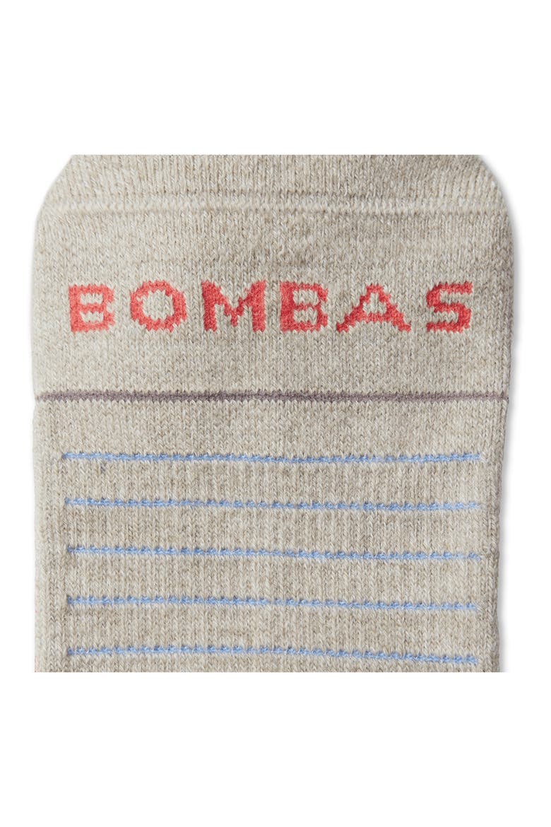 Stripe Merino Wool Blend Hiking Quarter Socks, Alternate, color, WASHED TAUPE