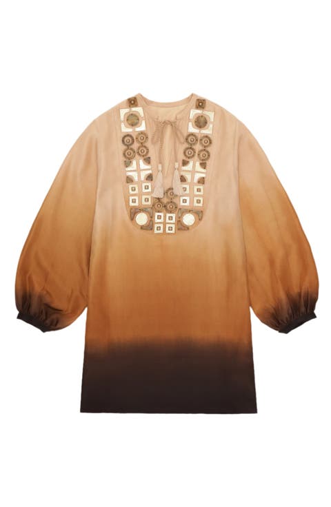 Degradé Short Silk Dress