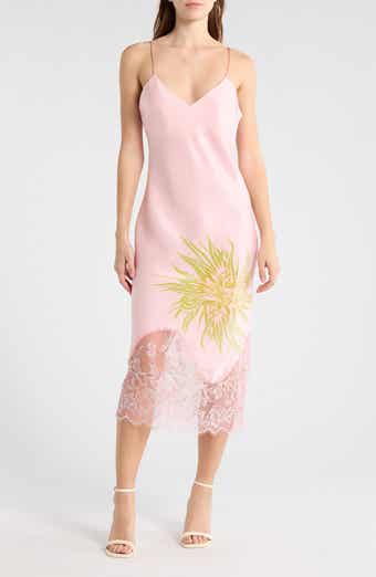 Desigual Lace Trim Satin Slipdress