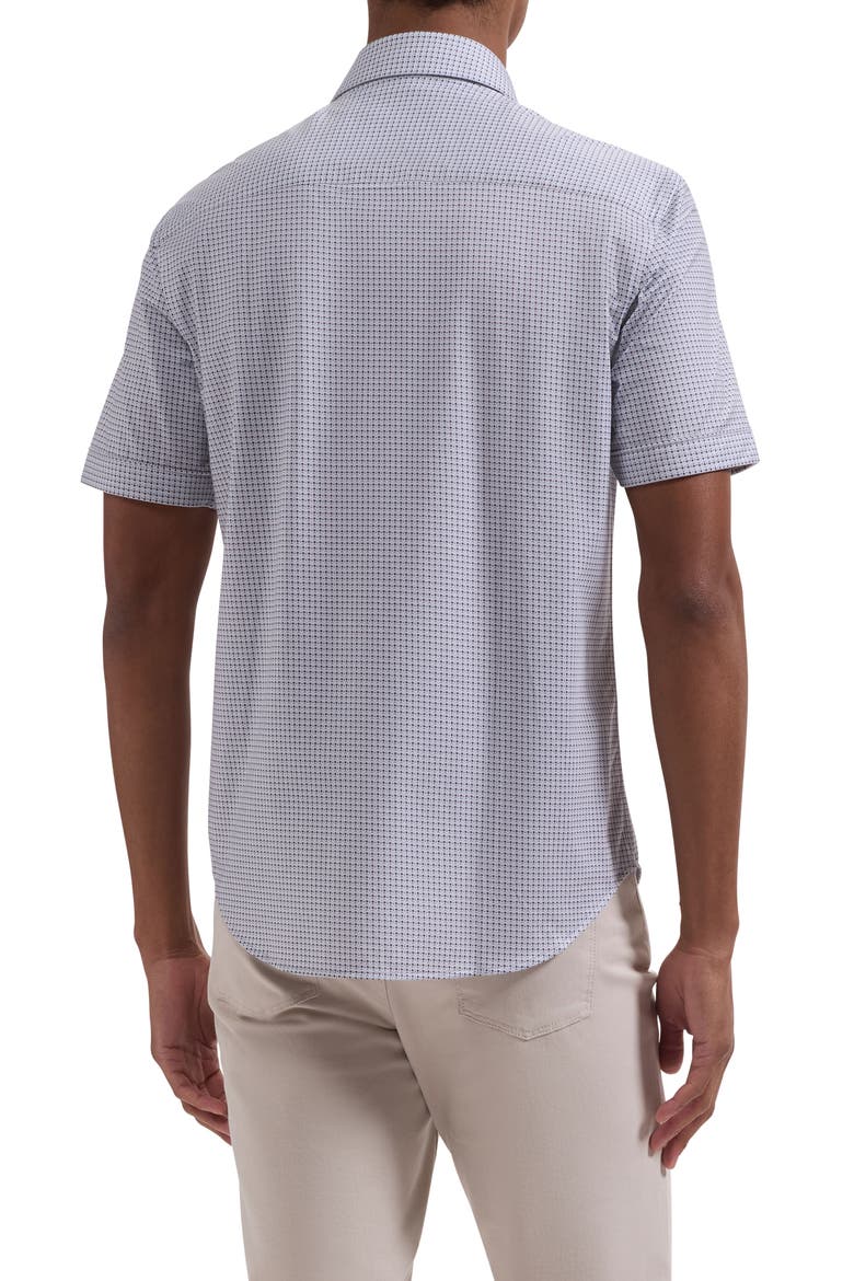 Miles OoohCotton® Neat Dot Print Short Sleeve Button-Up Shirt, Alternate, color, MOCHA