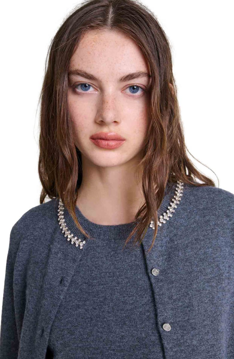 maje 2-in-1 cashmere cardigan, Alternate, color,