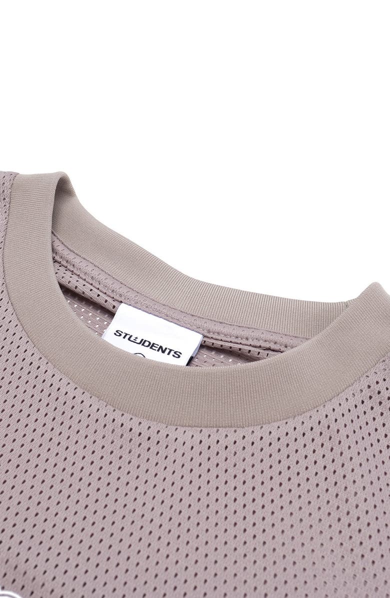 STUDENTS Bases Covered Oversize Logo Graphic Mesh T-Shirt, Alternate, color, Cement