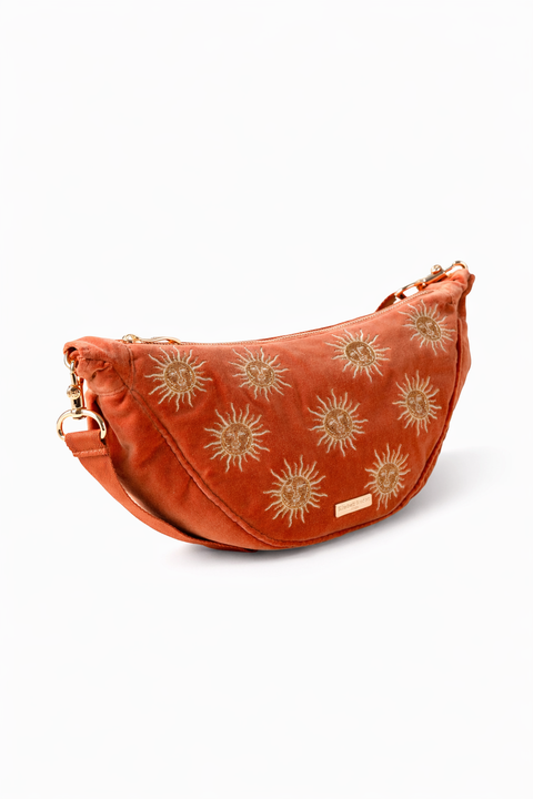 Sun Goddess Velvet Crossbody