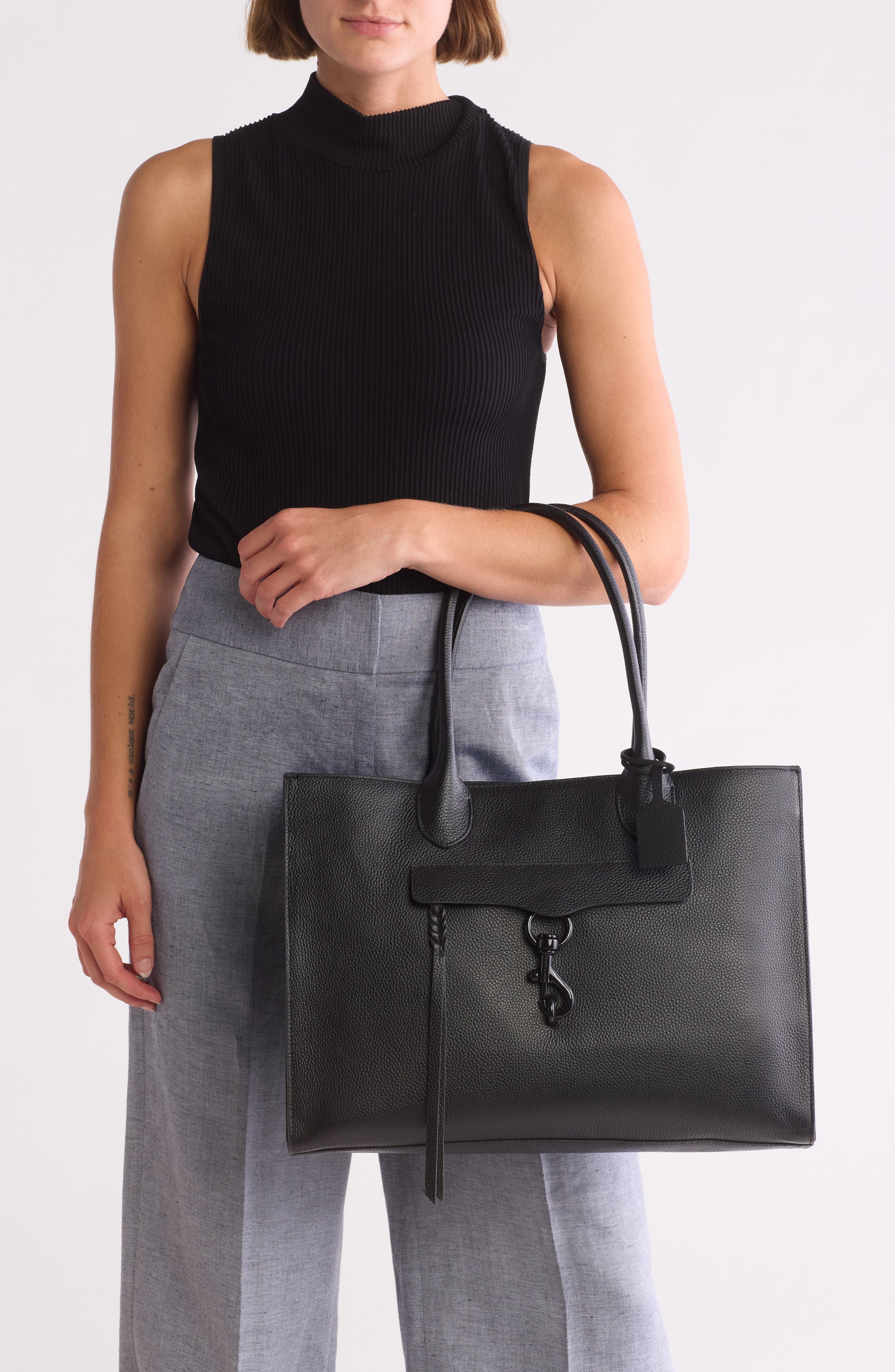 Rebecca Minkoff Megan Leather Square Tote, Alternate, color, 