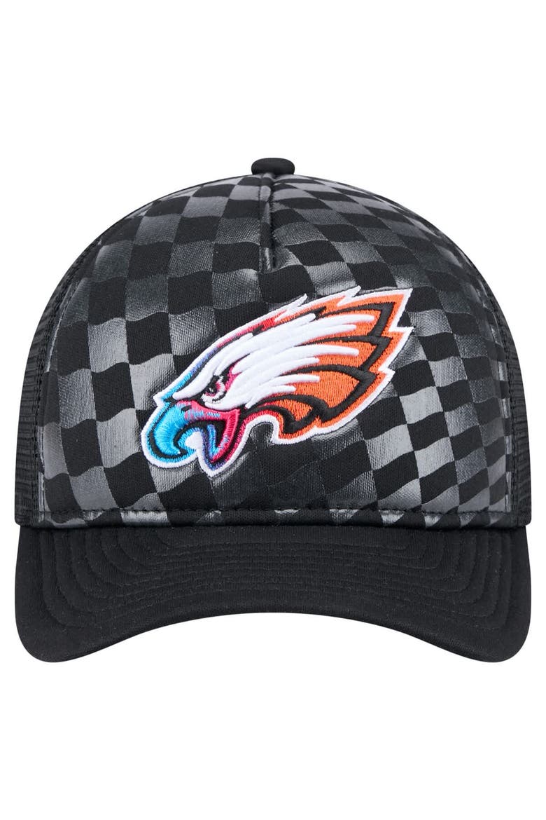 Men's New Era  Black Philadelphia Eagles Gradient 9FORTY Adjustable Hat, Alternate, color, Black