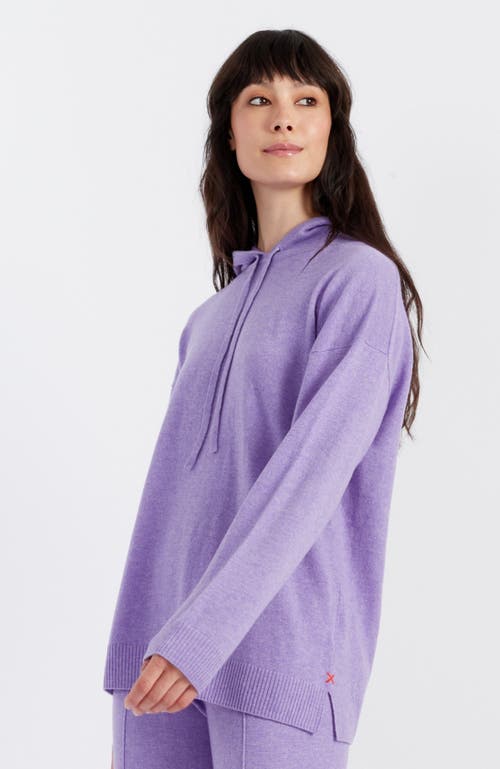 Chinti & Parker Wool Cashmere Blend Relaxed Hoodie Sweater In Lilac Melange