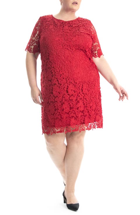 Crochet Lace Sheath Dress (Plus)