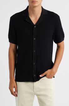 BOSS Iconico Textured Knit Camp Shirt
