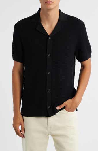BOSS Iconico Textured Knit Camp Shirt