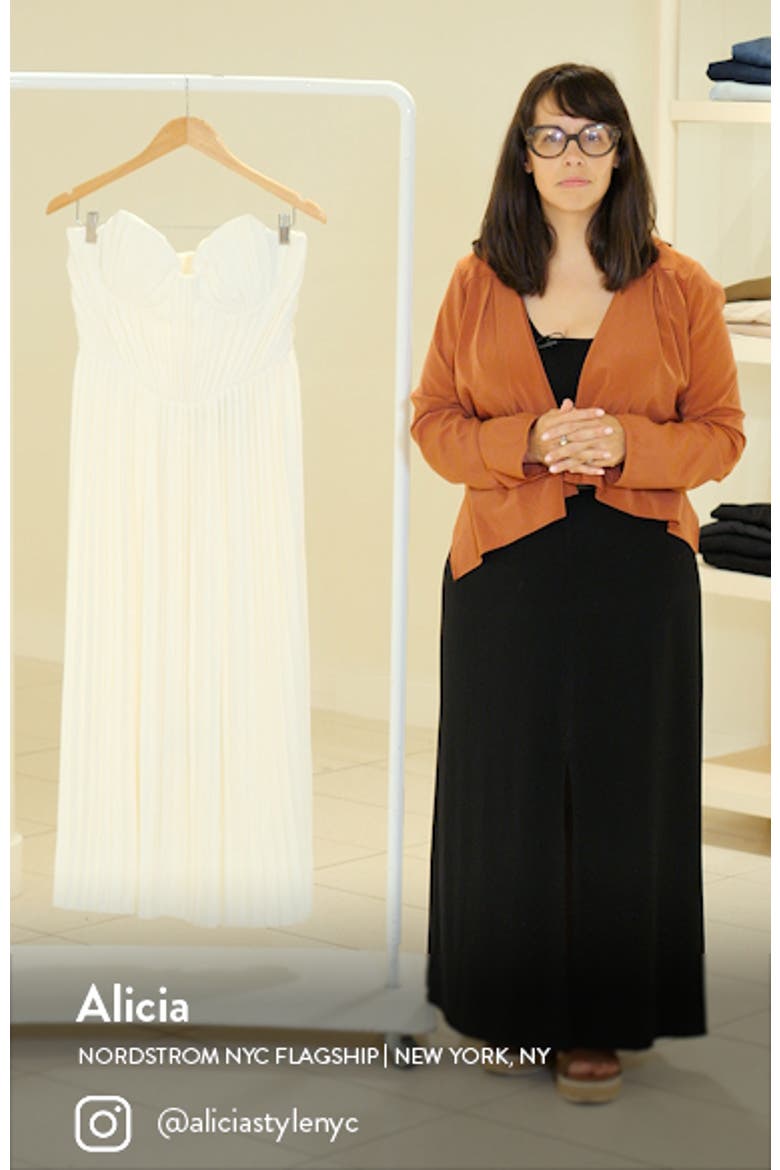 Amorata Strapless Pleated Georgette Cocktail Dress video