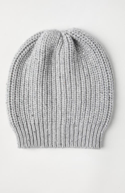 Brunello Cucinelli Cashmere And Silk Beanie In Gray