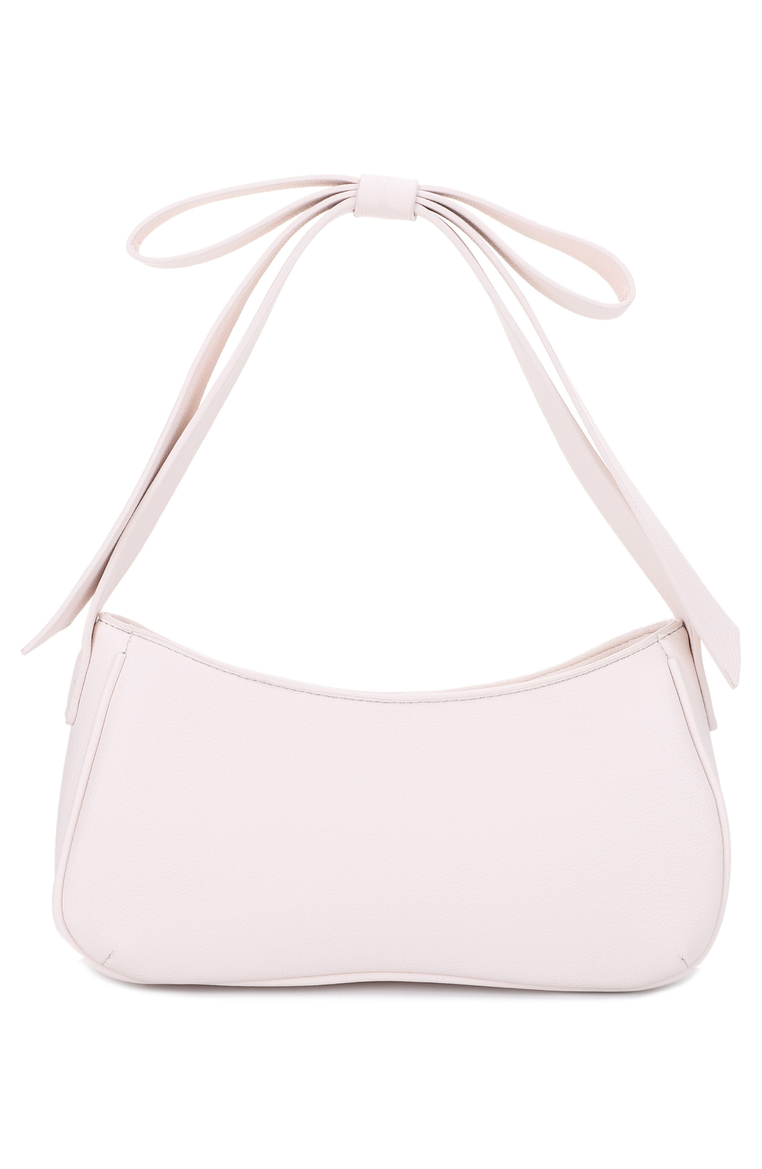 Mali + Lili Marissa Bow Recycled Vegan Leather Shoulder Bag, Alternate, color, Ivory