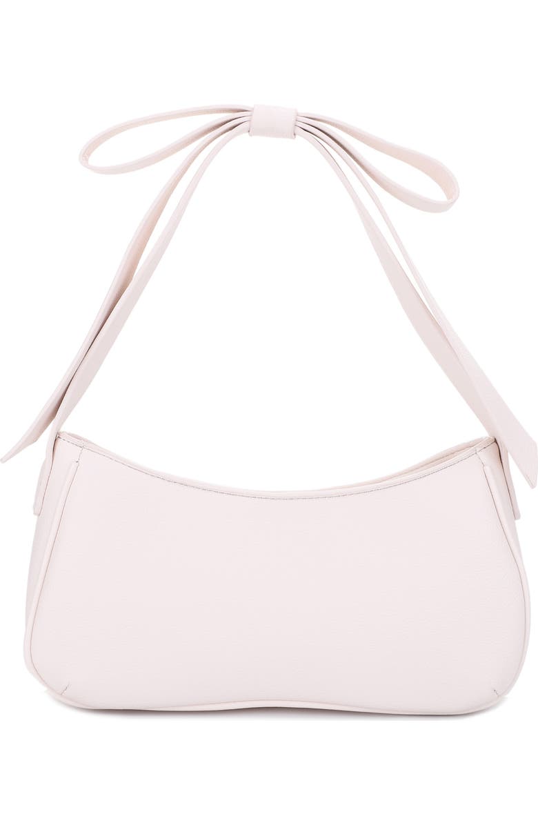 Mali + Lili Marissa Bow Recycled Vegan Leather Shoulder Bag, Alternate, color, Ivory
