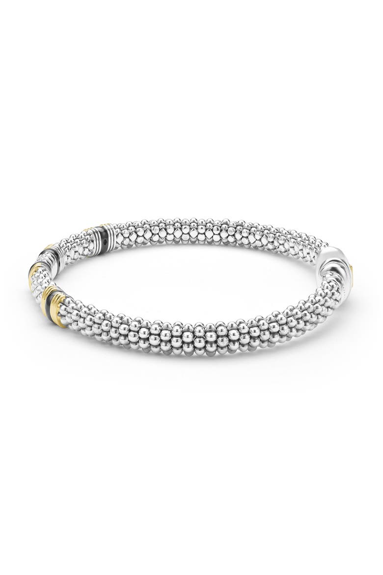 Two-Tone Black Ceramic Station Diamond Bracelet, Alternate, color, TWO TONE