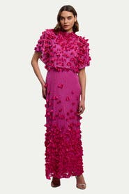 Karen Millen Crystal Applique Angel Sleeve Maxi Dress