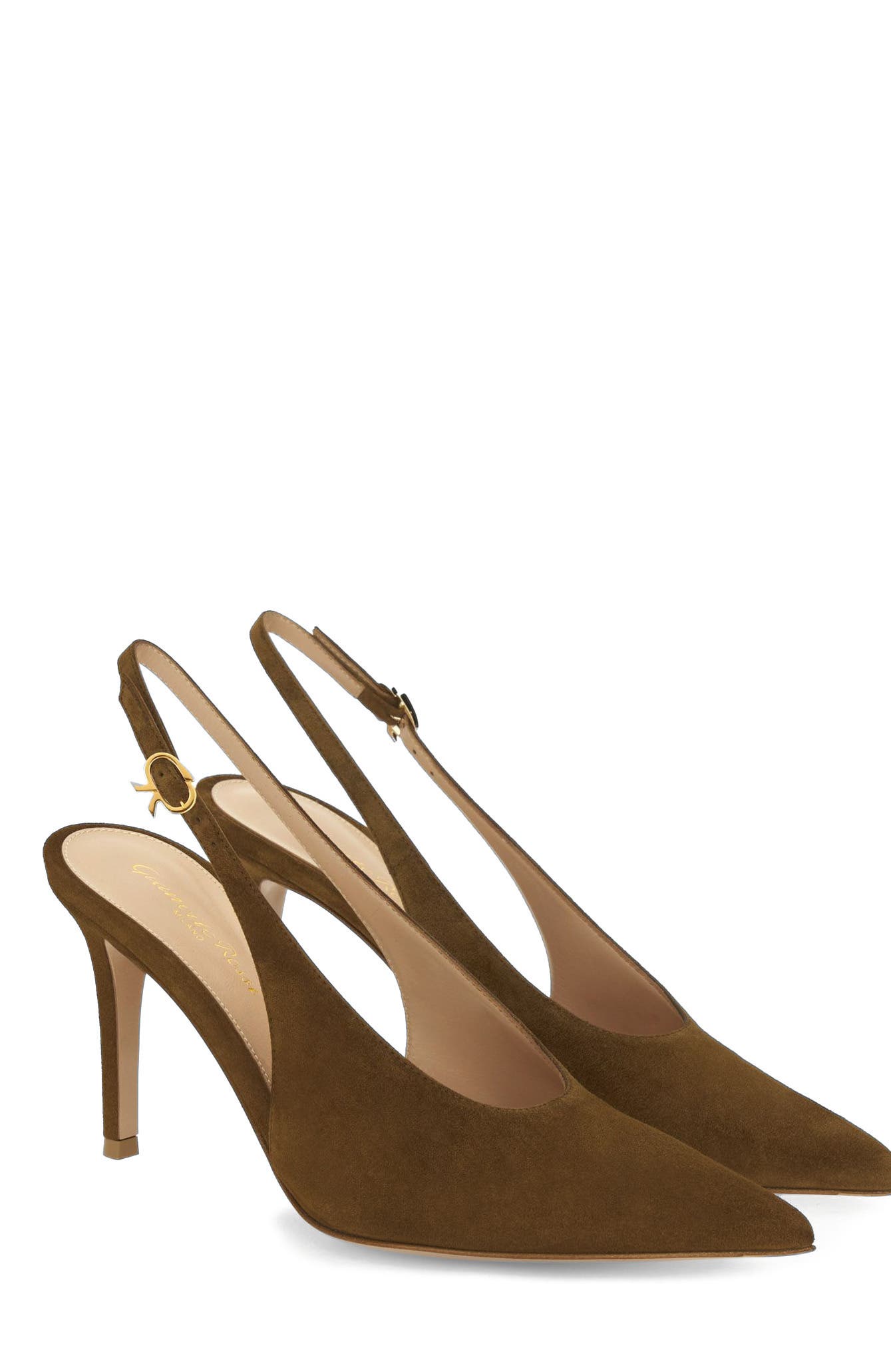 Robbie Sling, Alternate, color, Brown Suede Leather