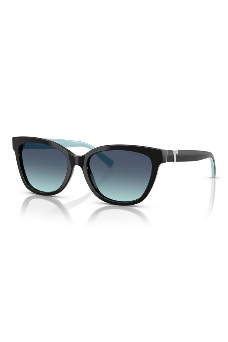 55mm Gradient Cat Eye Sunglasses, Alternate, color, BLACK / AZURE GRADIENT BLUE