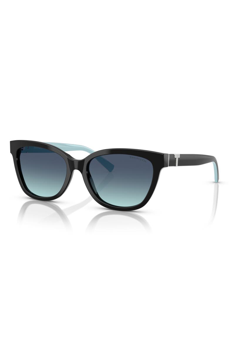 Tiffany & Co. 55mm Gradient Cat Eye Sunglasses, Alternate, color, Black / Azure Gradient Blue