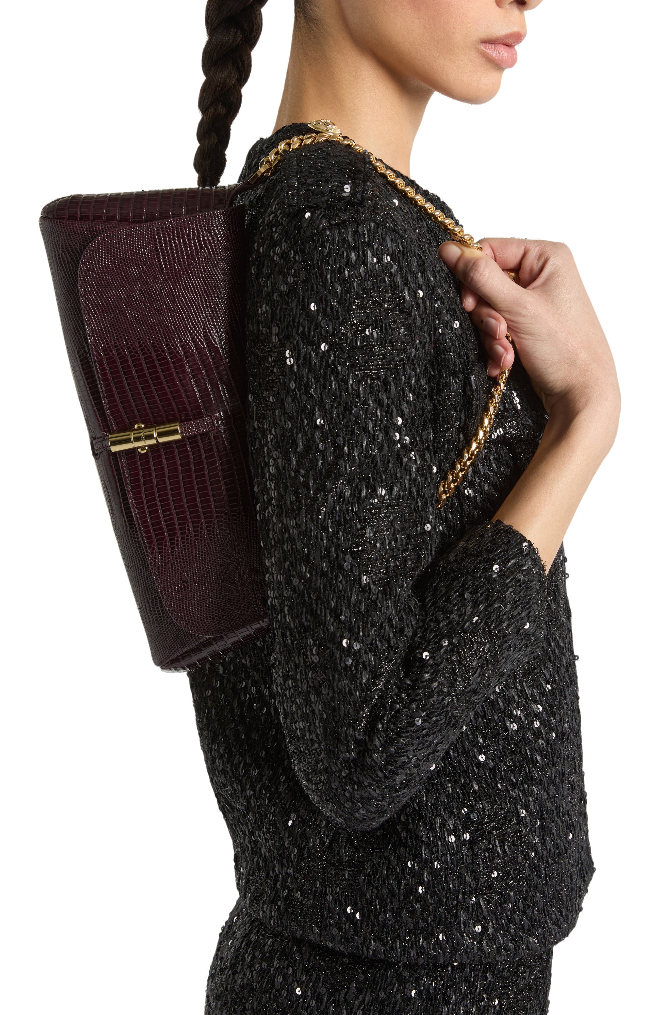 Embossed Leather Metropolis Bag, Alternate, color, Red