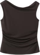 MANGO Draped Neck Asymmetric Top