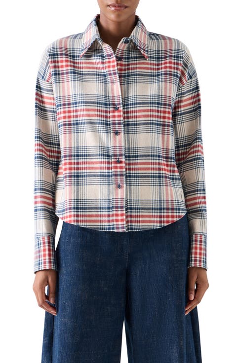 Plaid Brushed Cotton Flannel Shirt