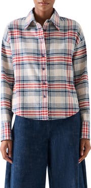 Akris punto Plaid Brushed Cotton Flannel Shirt