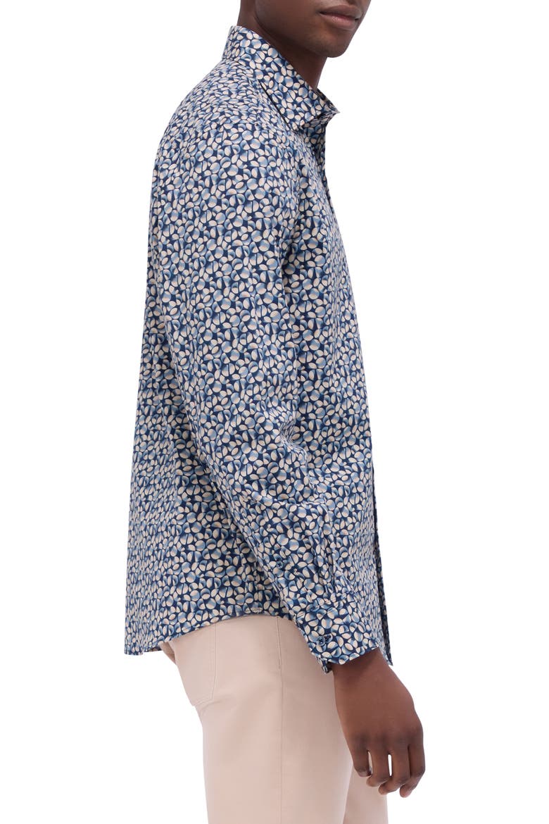 Axel Shaped Fit Stretch Cotton Button-Up Shirt, Alternate, color, NAVY