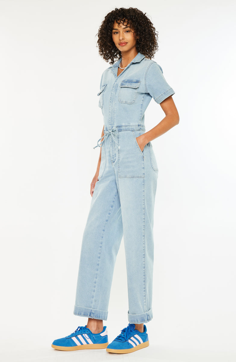 KanCan Paula Wide Leg Coveralls, Alternate, color, Light Wash