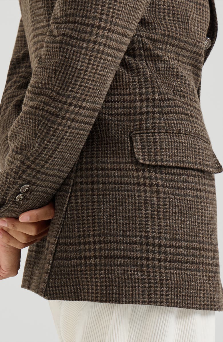 Brunello Cucinelli Cashmere Prince of Wales Tailor blazer, Alternate, color, Chestnut