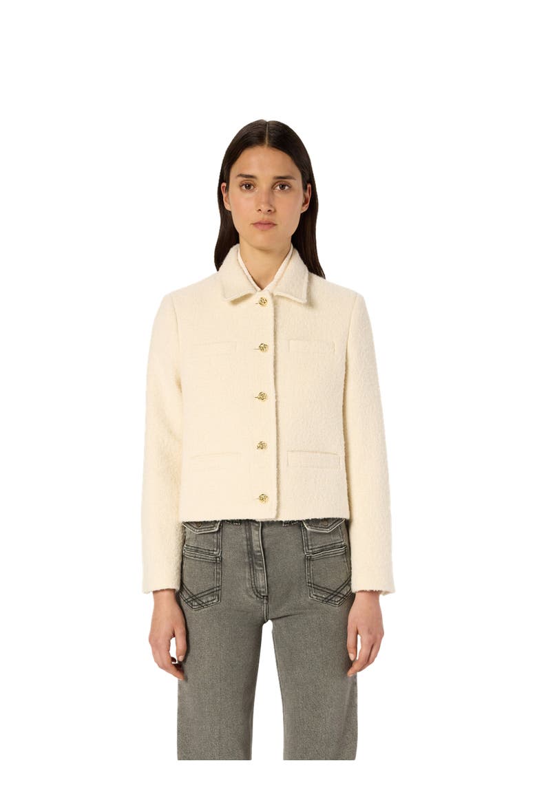 Norine Short Tweed Jacket, Main, color, Ecru