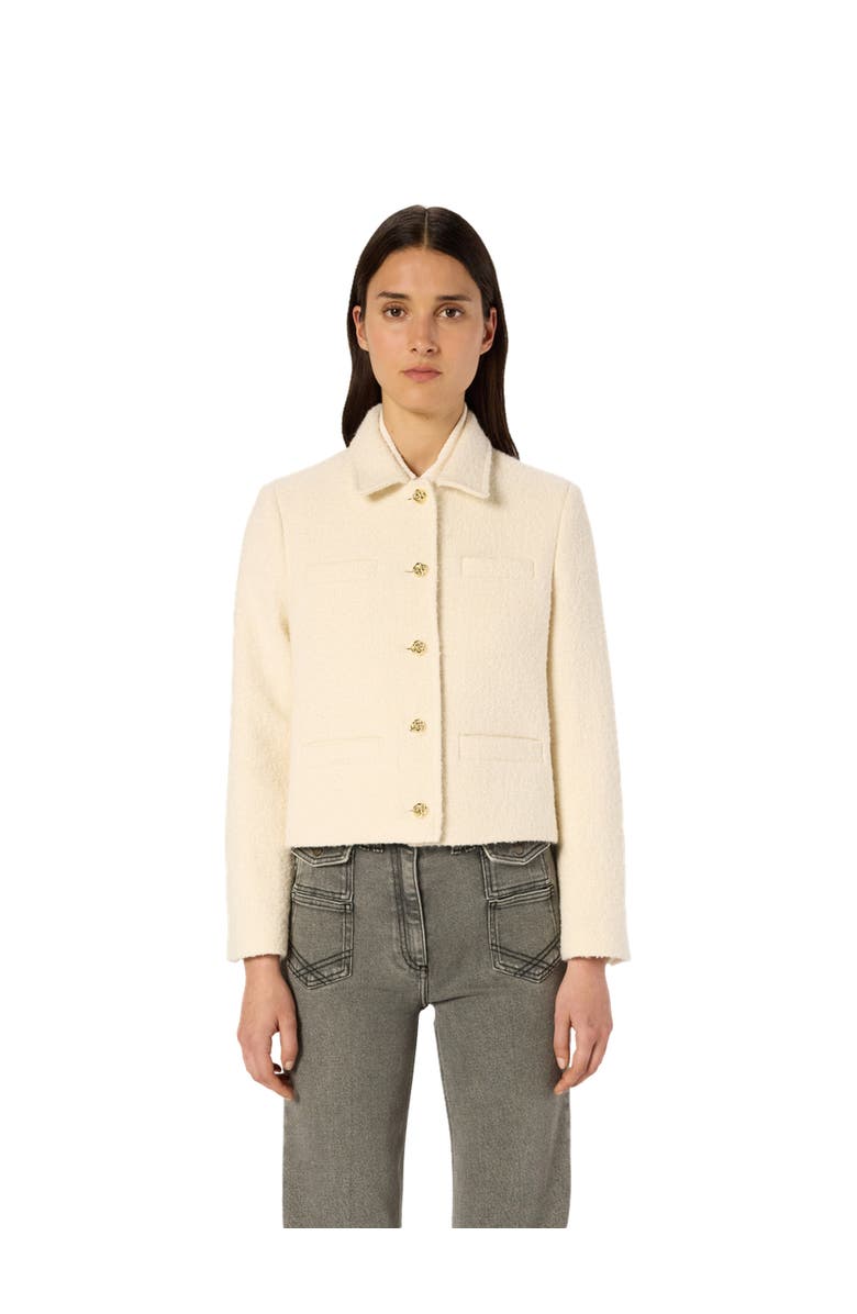 GERARD DAREL Norine Short Tweed Jacket, Main, color, Ecru