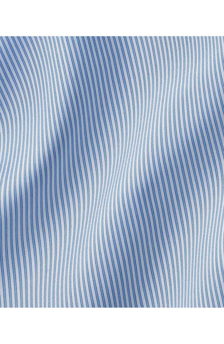 David Donahue Slim Fit Pinstripe Cotton Twill Dress Shirt, Alternate, color, White/Blue