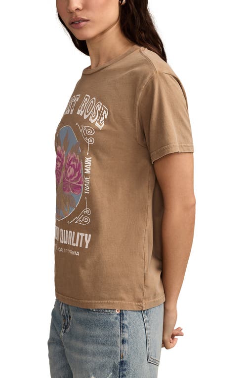 Lucky Brand Deset Rose Cotton Graphic T-shirt In Brown