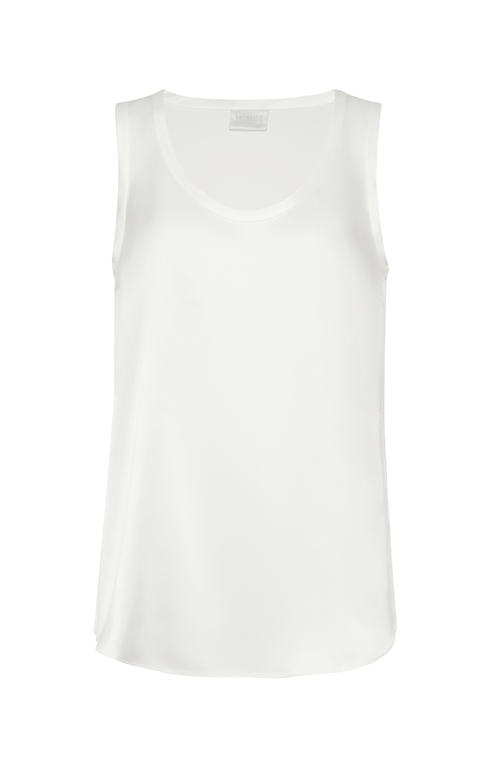 Brunello Cucinelli Satin Top In White