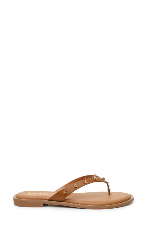 Nicole Miller Studded Thong Sandal In Tan