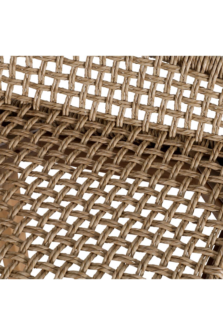 Fiona Teak Wood & Woven Outdoor Bar Stool, Alternate, color, Natural